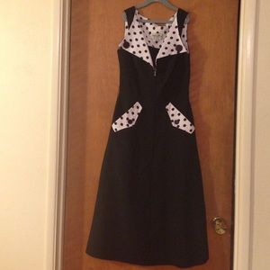 Pinup rockabilly dress black with polka dots